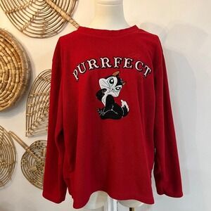 Vintage Looney Tunes Pepe Le Pew Graphic Fleece Sweatshirt XL